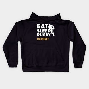 Eat sleep rugby repeat Kids Hoodie